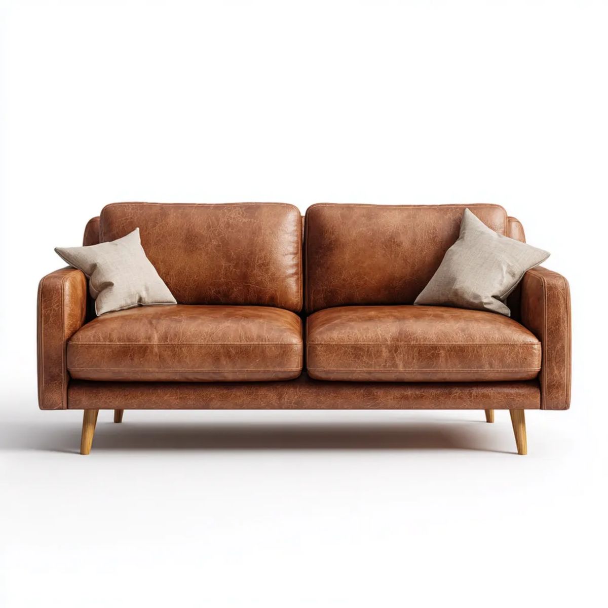 Sofa 3-osobowa brązowa z tapicerką z ekoskóry PU, 180 × 85 × 85 cm
