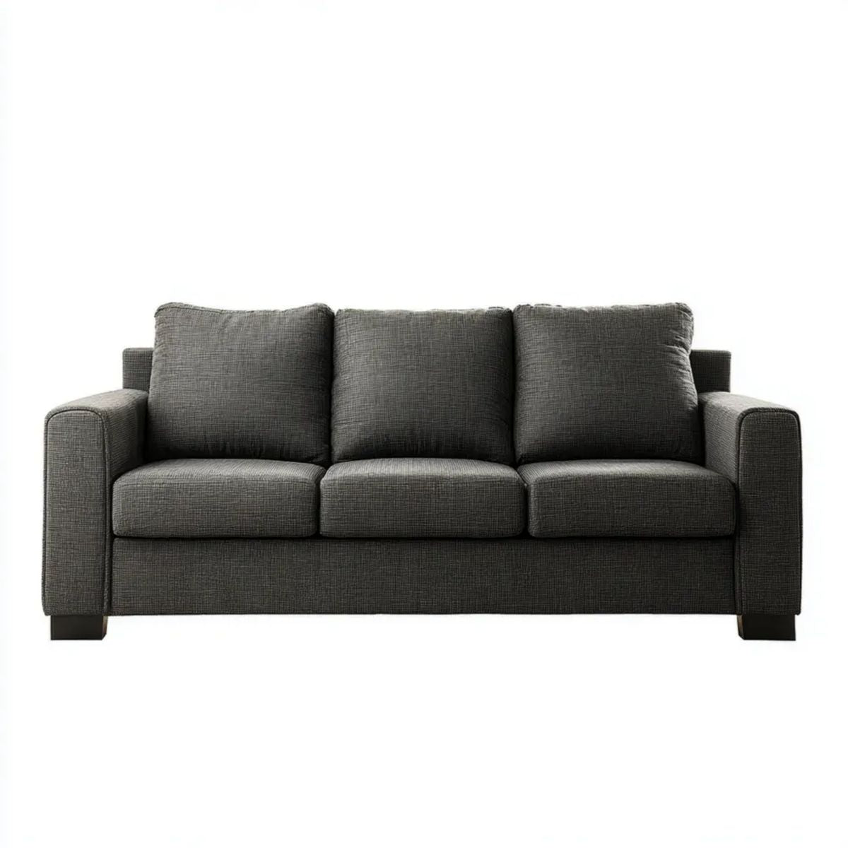 Sofa trzyosobowa z tkaniny ciemnoszara/czarna 210 x 90 x 85 cm